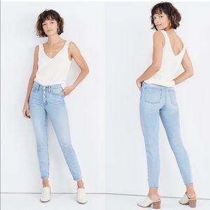 Madewell 9” High-rise Skinny Crop Button Front Jeans. Size 27P